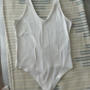 Abercrombie & Fitch White Ribbed Bodysuit